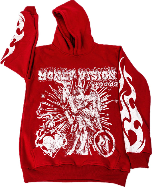 MV "Angel Love" Red hoodie