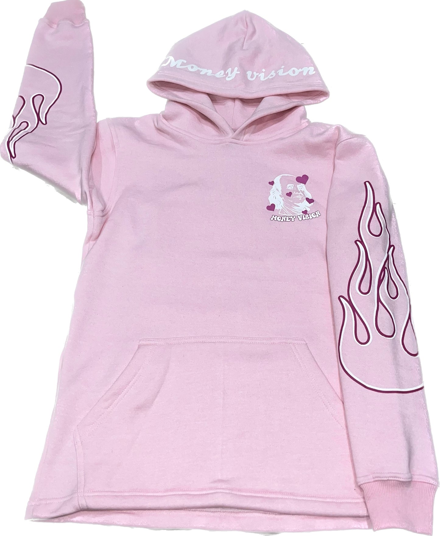 " GET MONEY"  PINK HOODIE